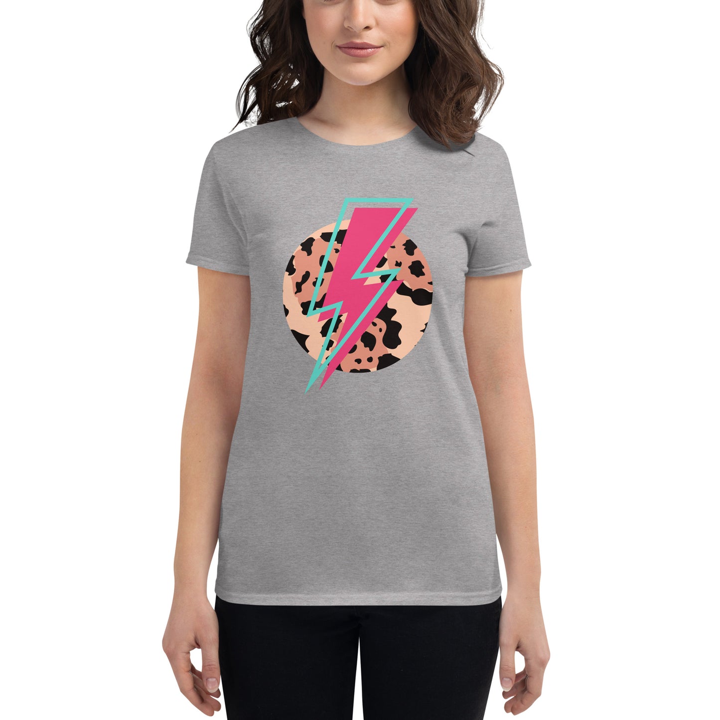 Lightning Bolt Animal Print Women's short sleeve t-shirt