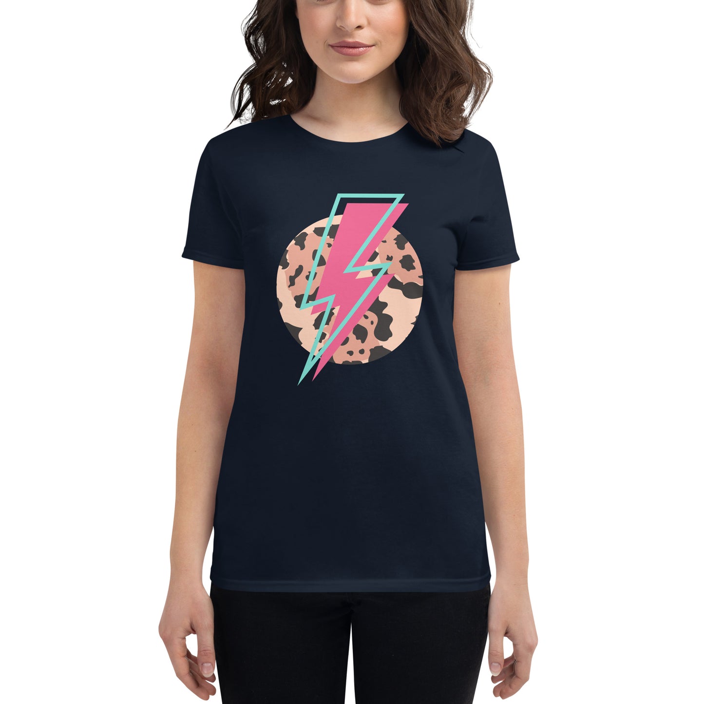 Lightning Bolt Animal Print Women's short sleeve t-shirt