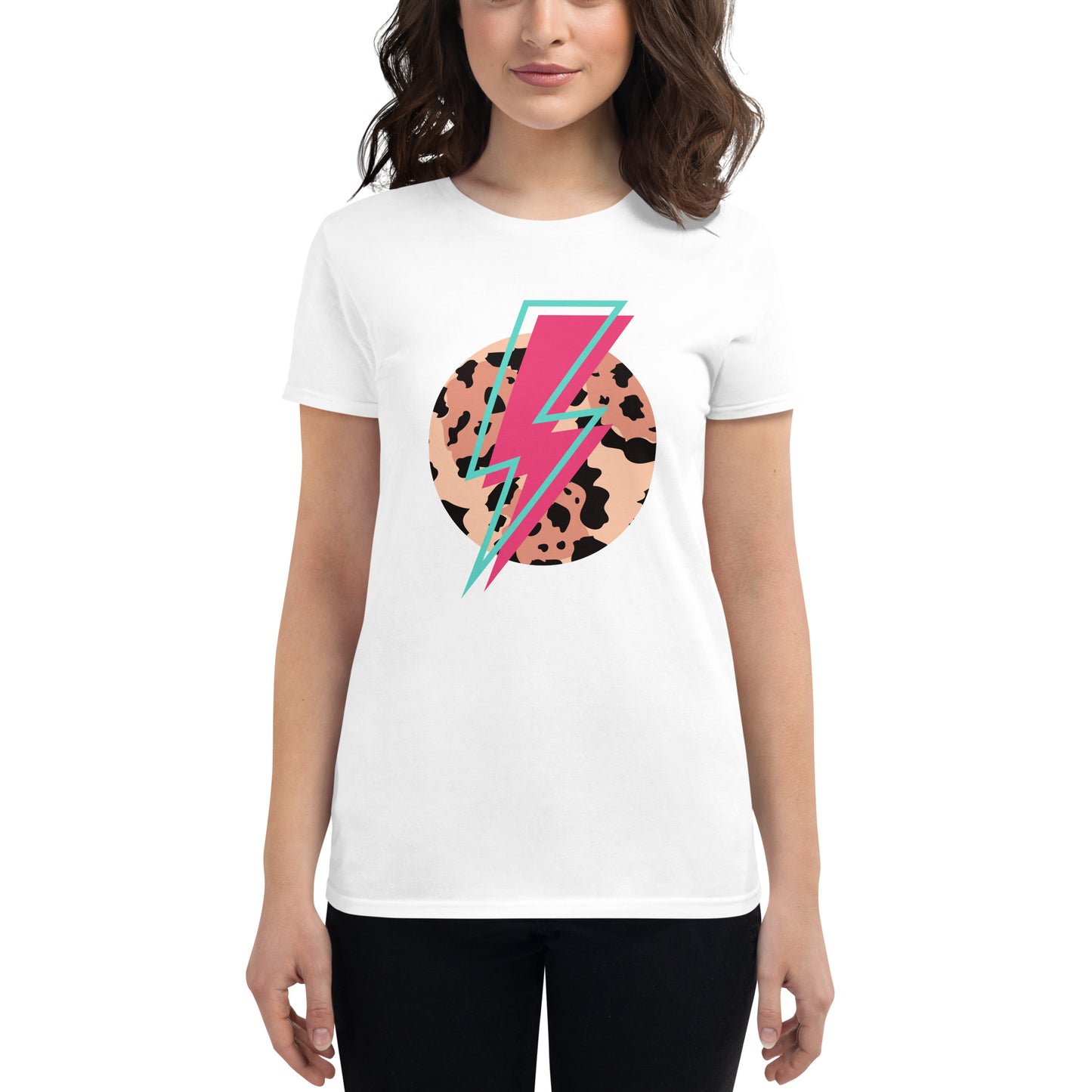 Lightning Bolt Animal Print Women's short sleeve t-shirt