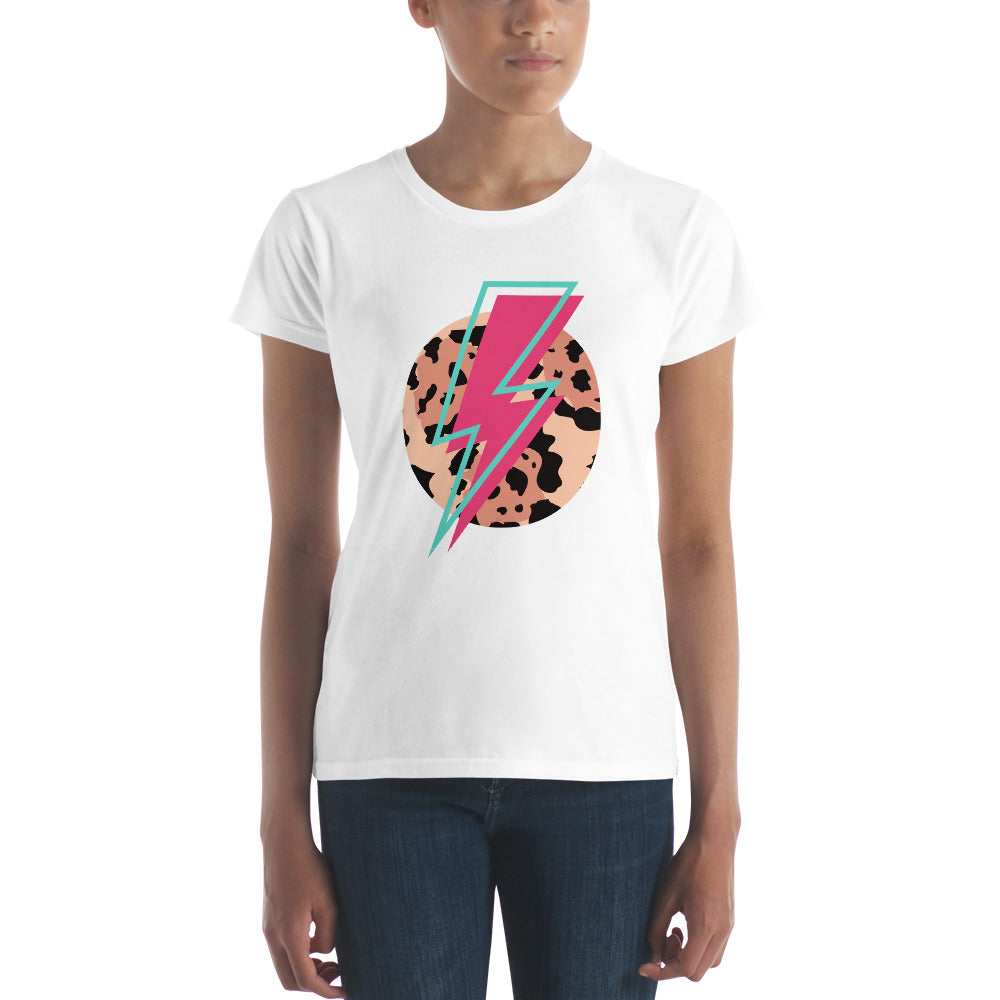 Lightning Bolt Animal Print Women's short sleeve t-shirt