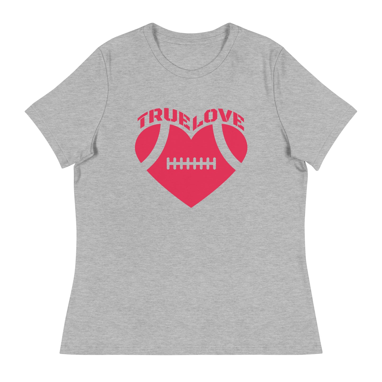 True Love Football Heart Women's Relaxed T-Shirt