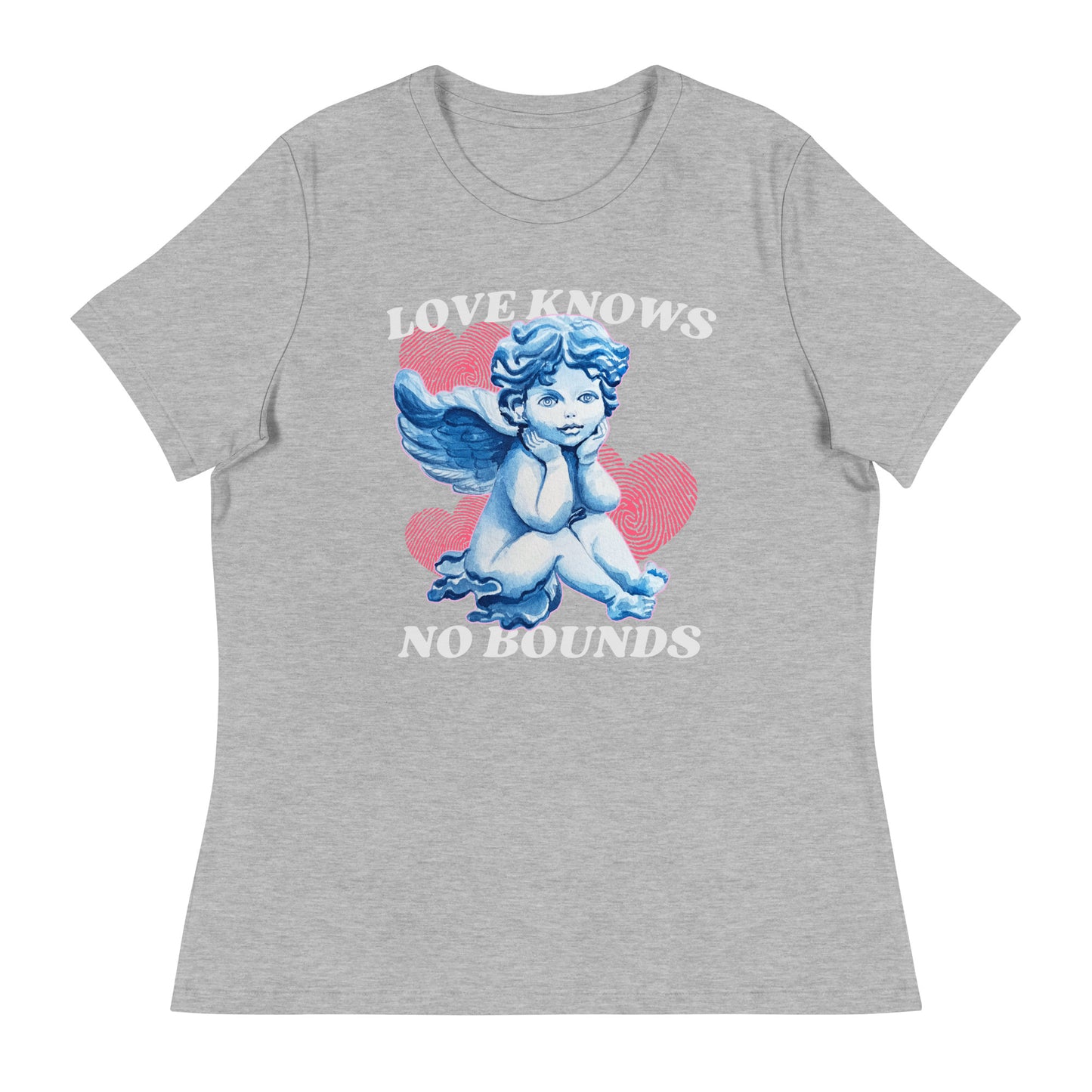 Love Knows No Bounds cherub angel Women's Relaxed T-Shirt