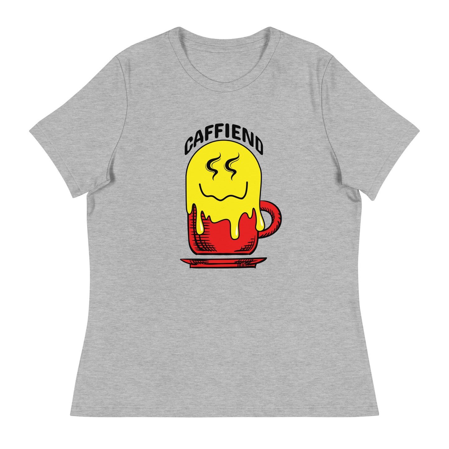 Melting Smile Emoji Caffeind Women's Relaxed T-Shirt