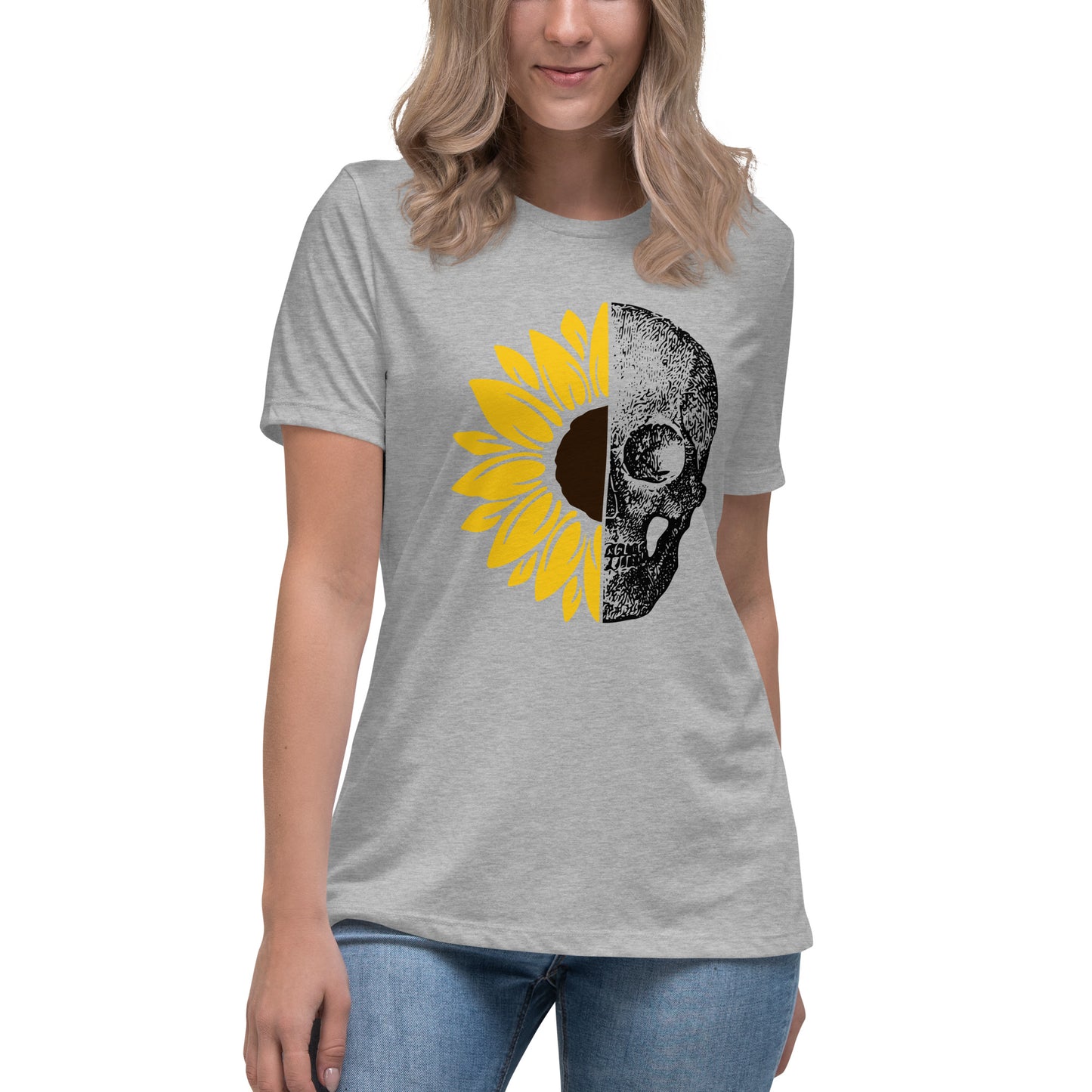 Good days Bad days Sunflower Skull Women's Relaxed T-Shirt