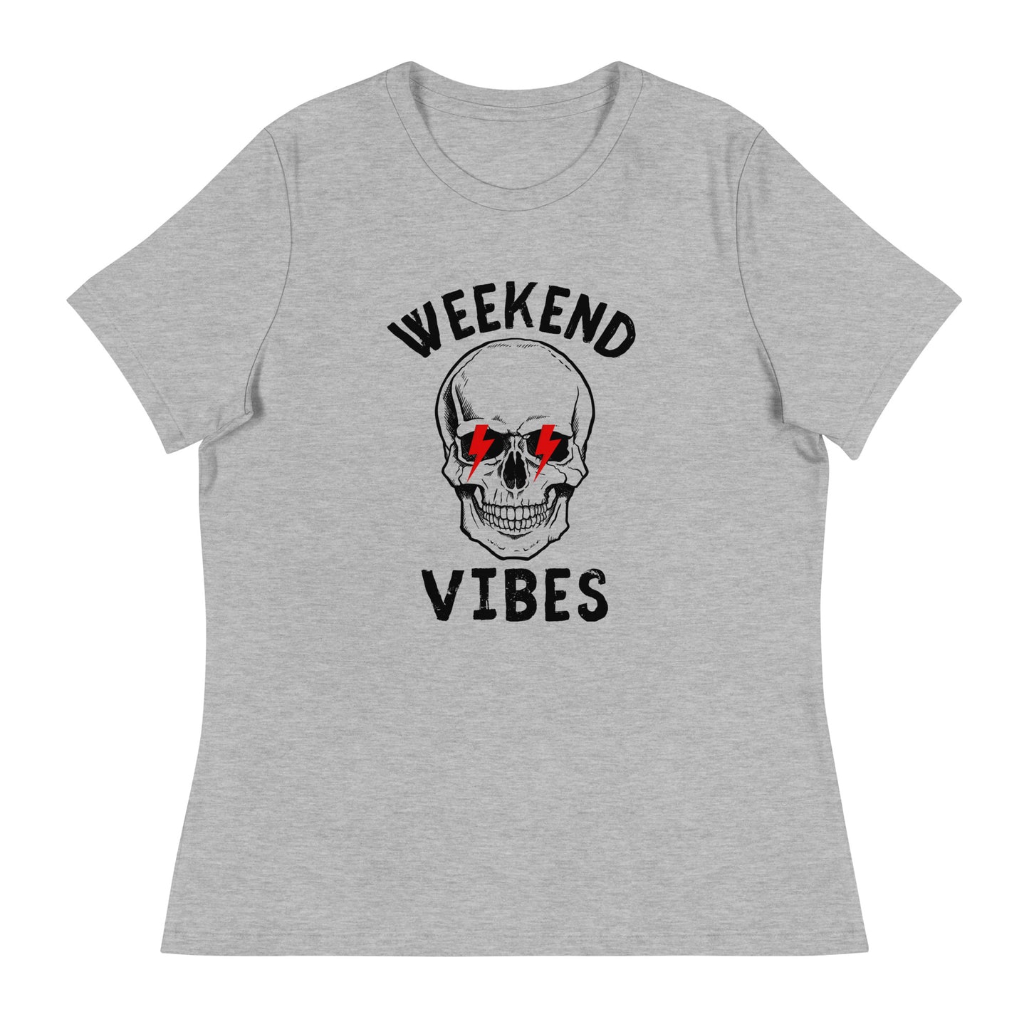 Weekend Vibes Lightning Skull Women's Relaxed T-Shirt