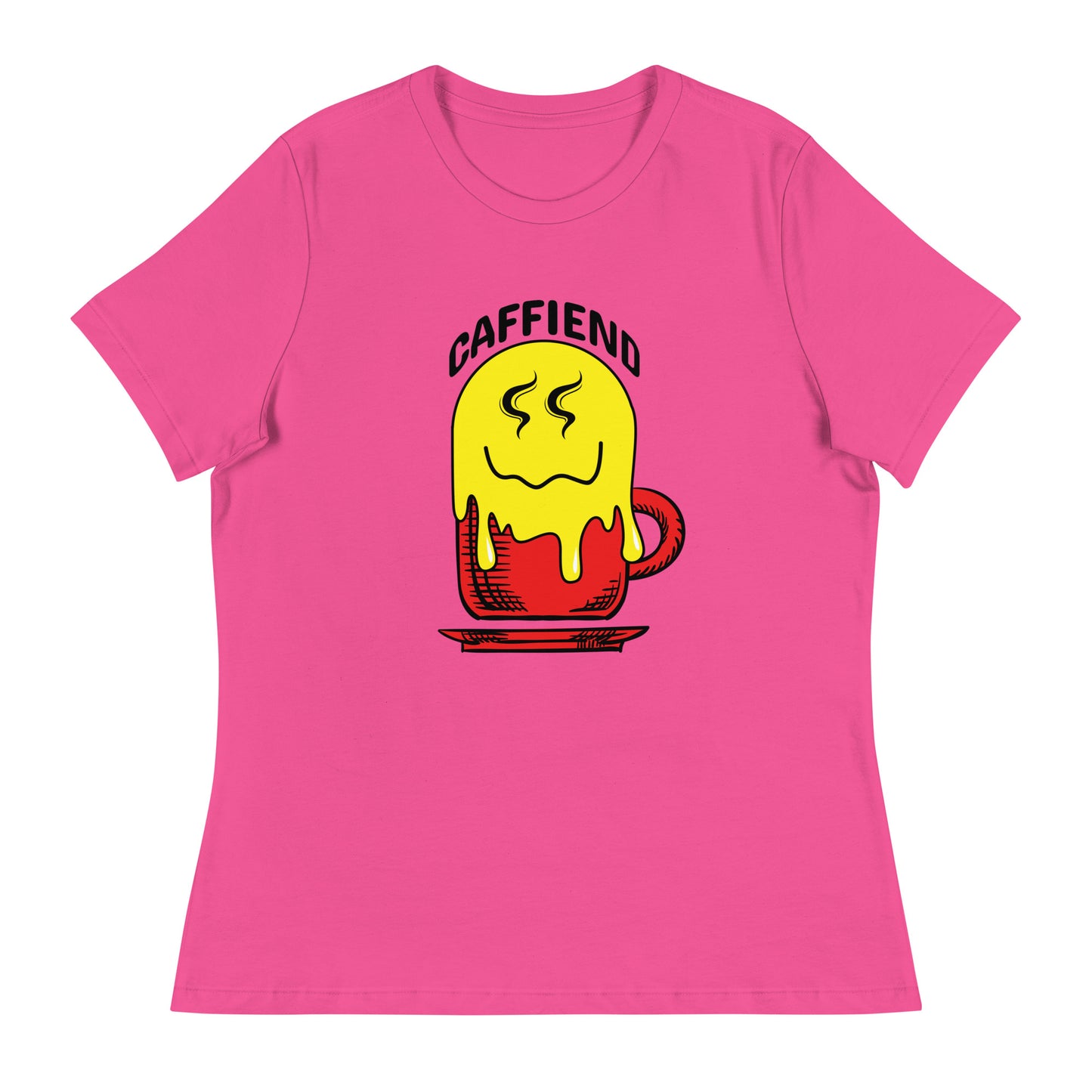 Melting Smile Emoji Caffeind Women's Relaxed T-Shirt