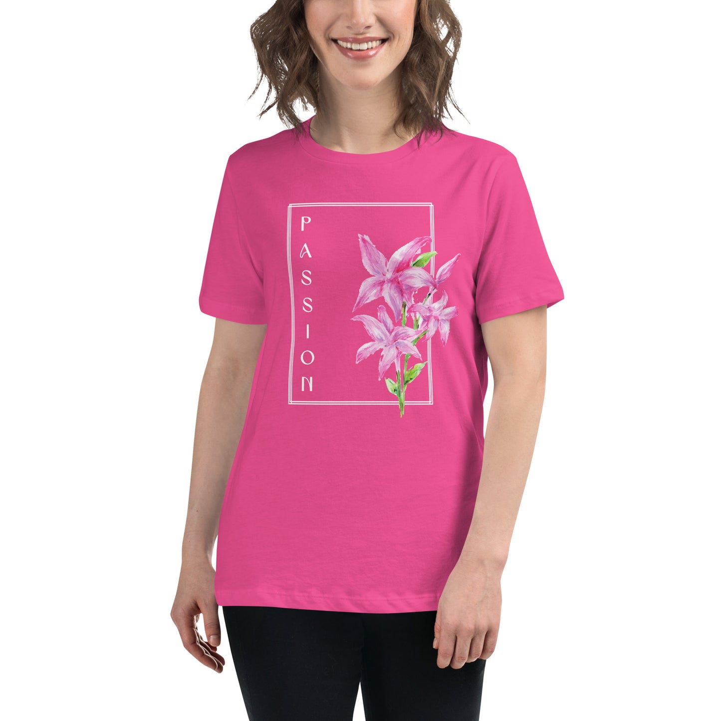 Passion watercolor lily Women's Relaxed T-Shirt