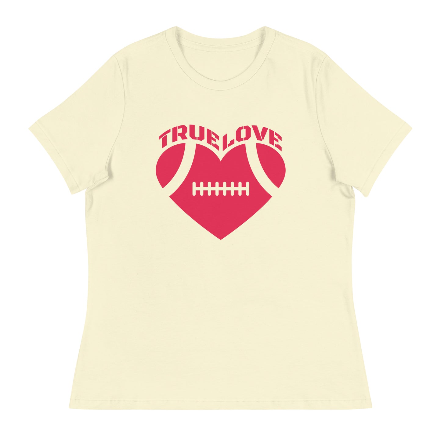 True Love Football Heart Women's Relaxed T-Shirt