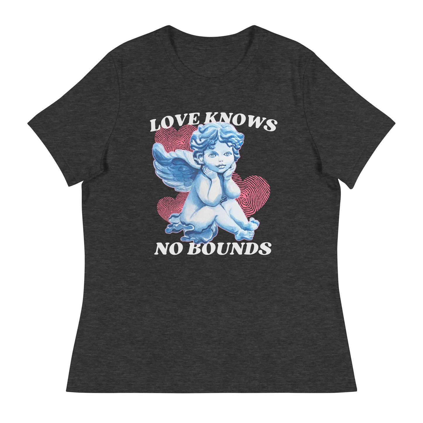 Love Knows No Bounds cherub angel Women's Relaxed T-Shirt