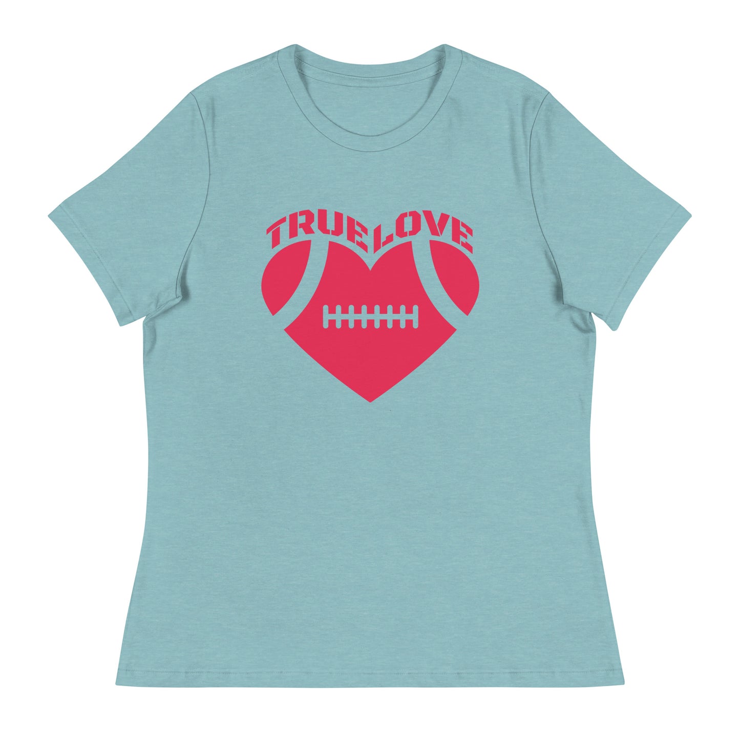 True Love Football Heart Women's Relaxed T-Shirt