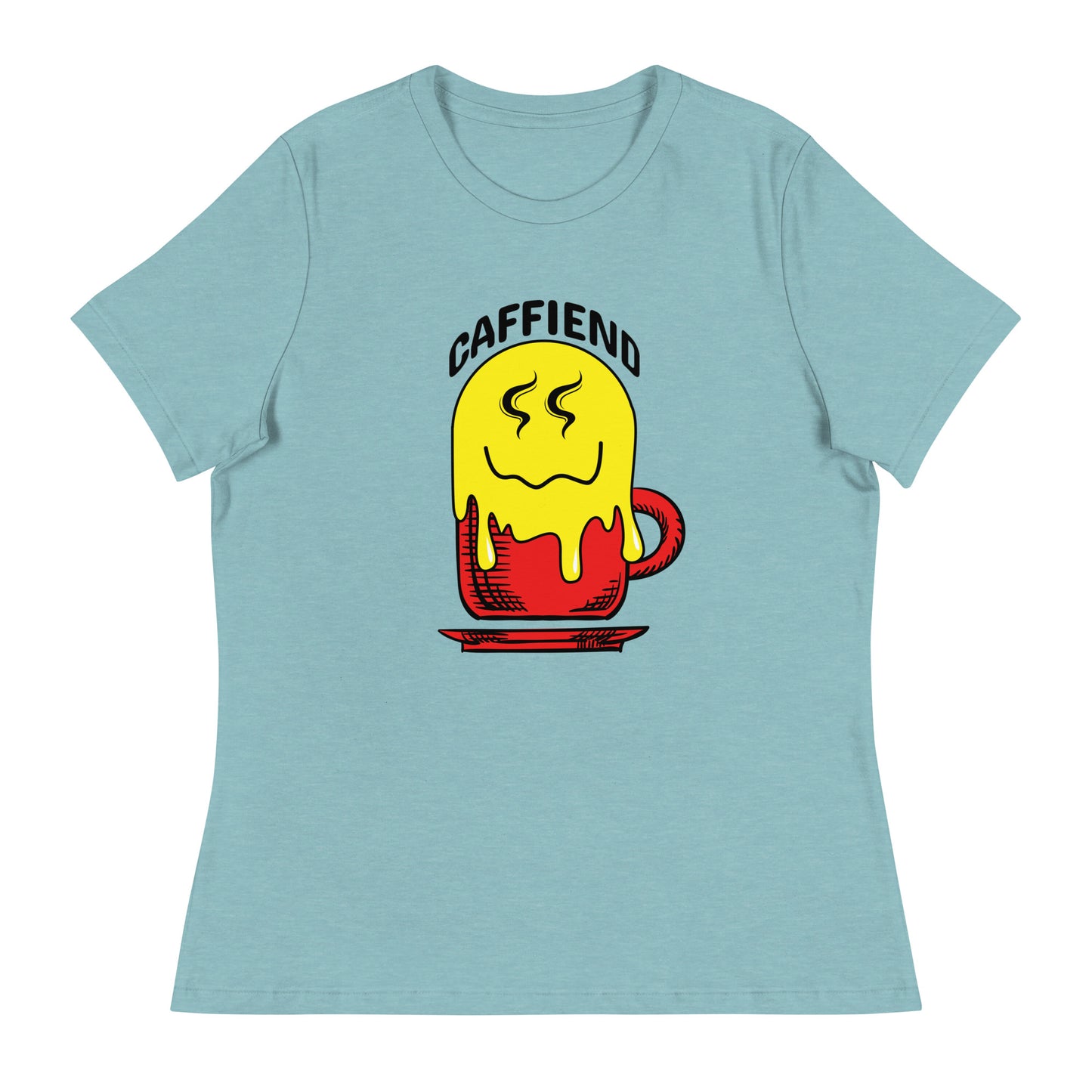 Melting Smile Emoji Caffeind Women's Relaxed T-Shirt