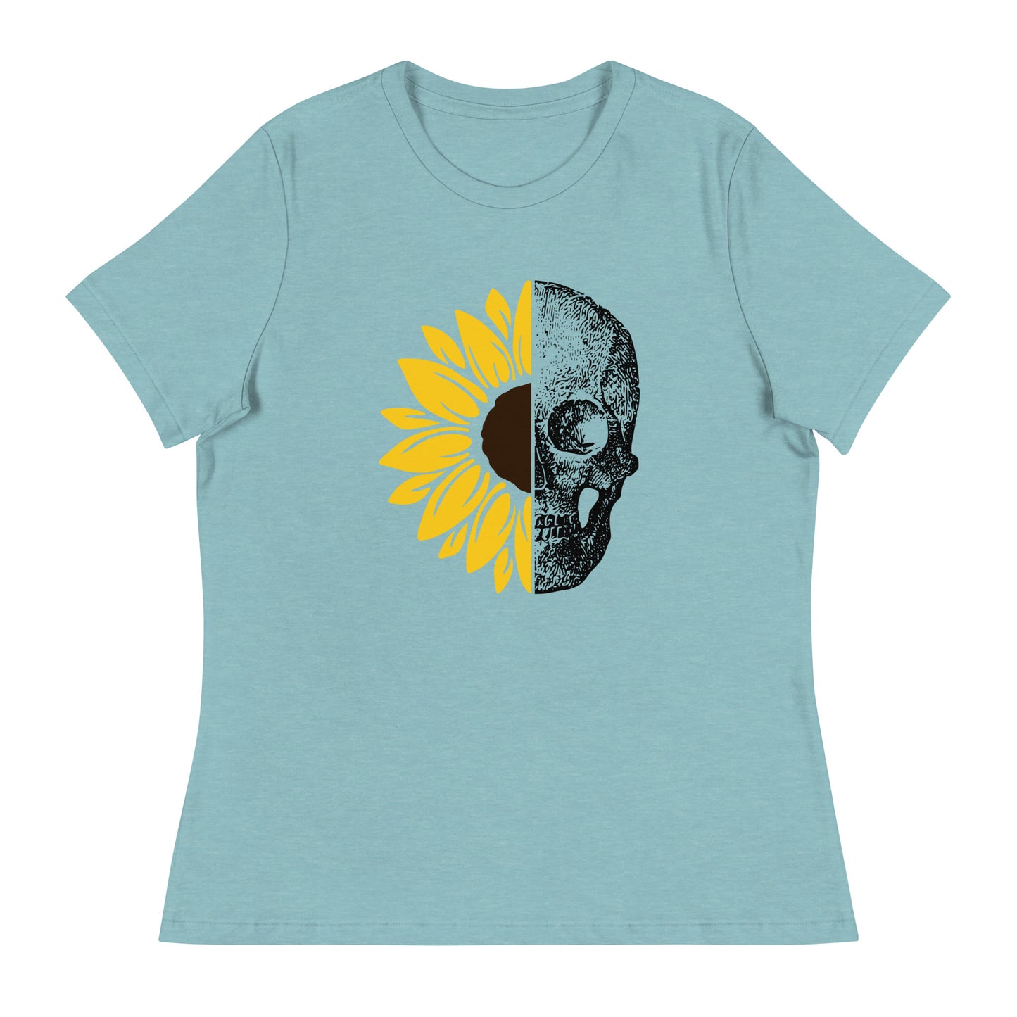 Good days Bad days Sunflower Skull Women's Relaxed T-Shirt