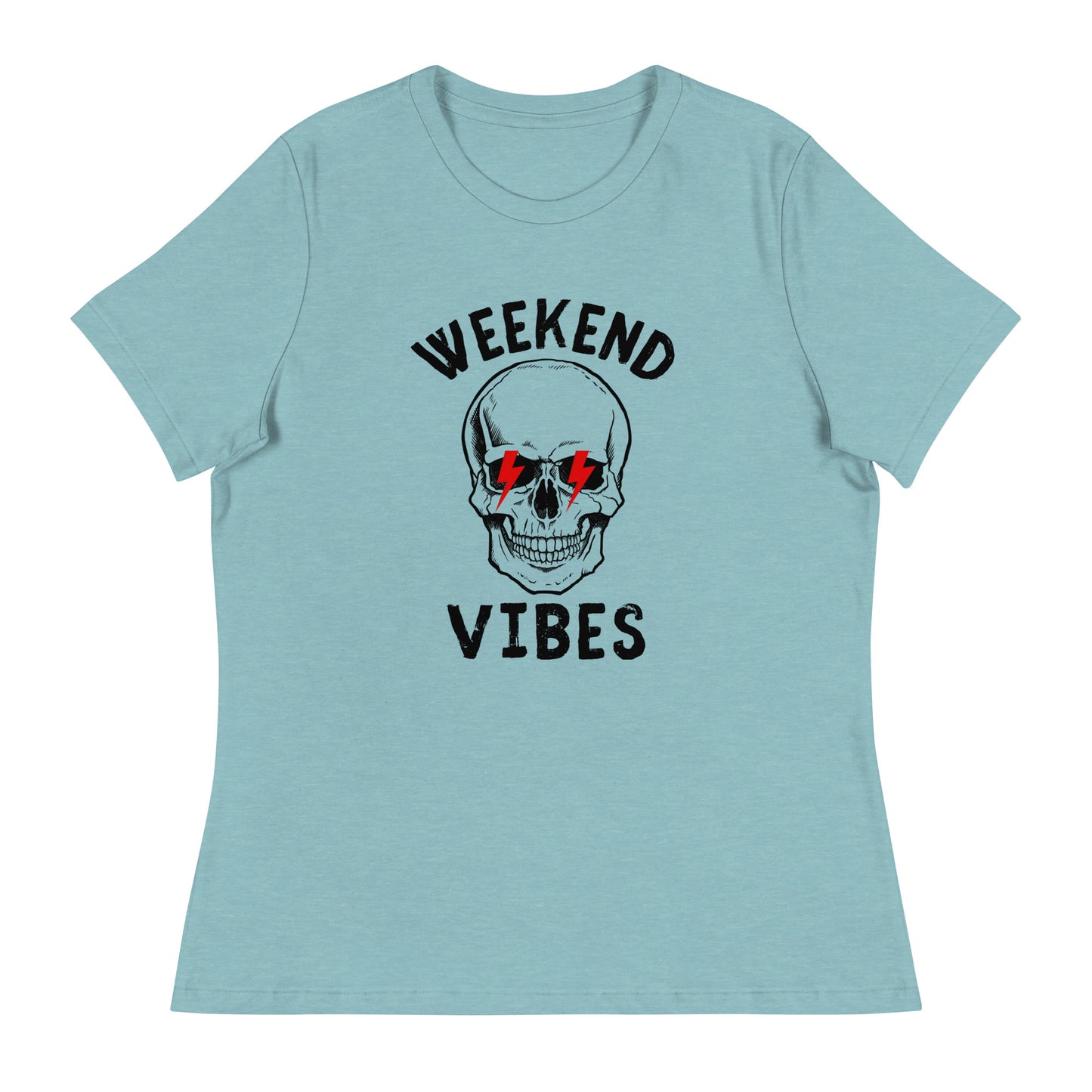 Weekend Vibes Lightning Skull Women's Relaxed T-Shirt