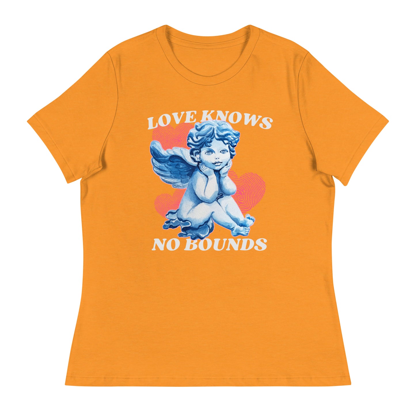 Love Knows No Bounds cherub angel Women's Relaxed T-Shirt