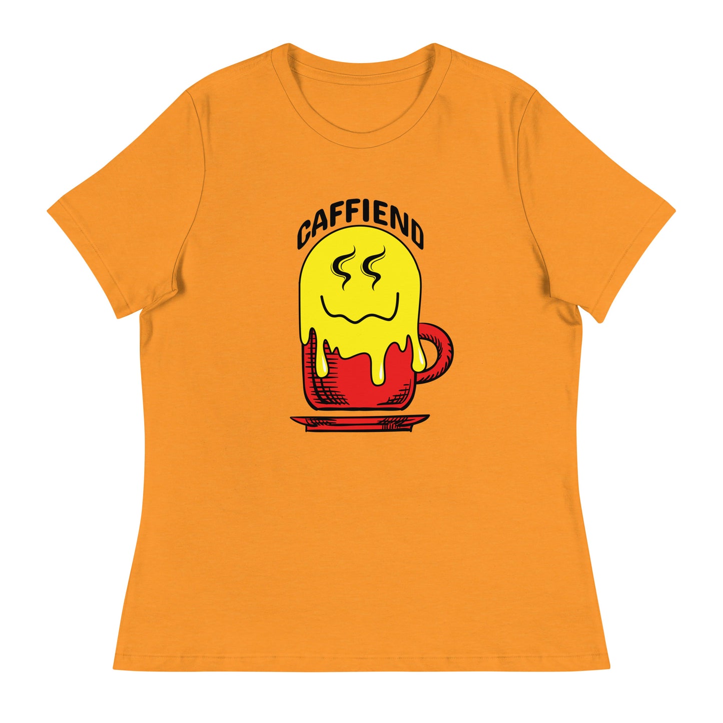 Melting Smile Emoji Caffeind Women's Relaxed T-Shirt