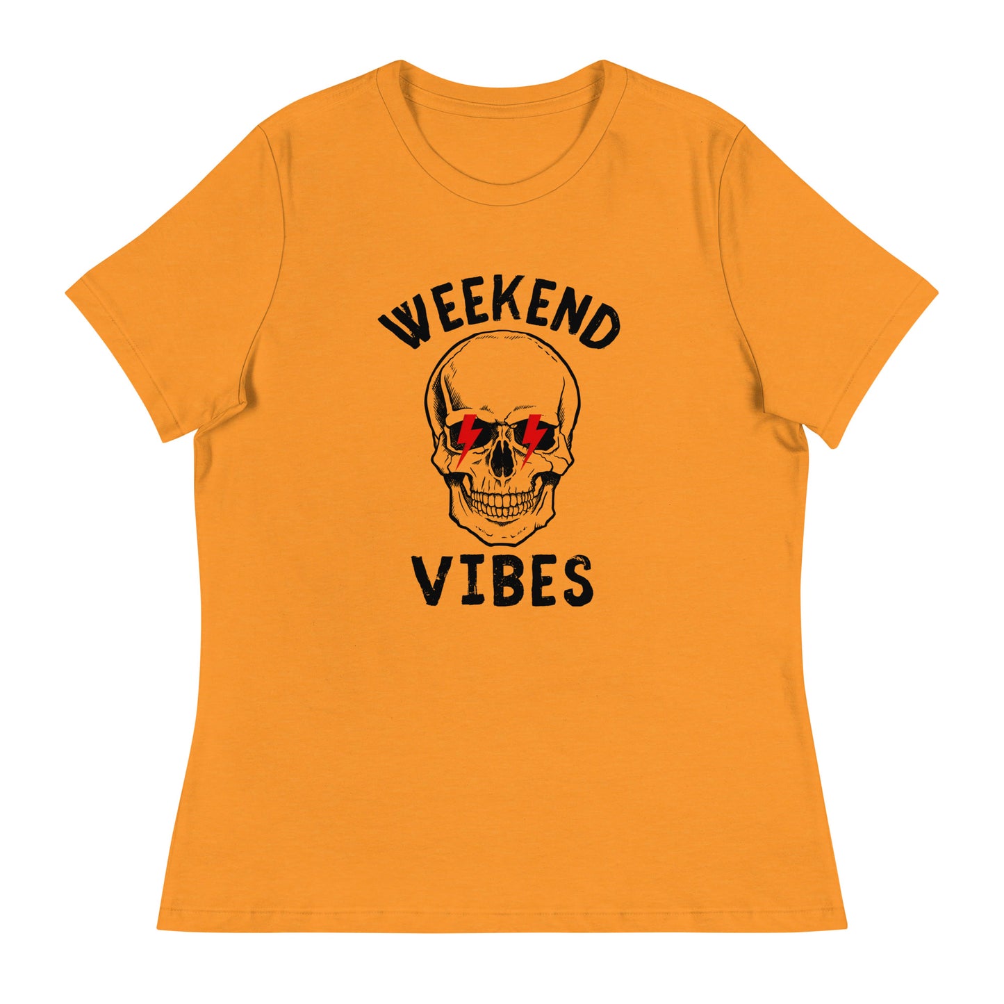 Weekend Vibes Lightning Skull Women's Relaxed T-Shirt