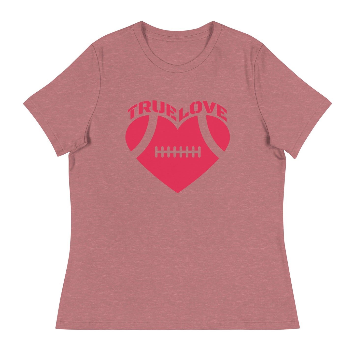 True Love Football Heart Women's Relaxed T-Shirt