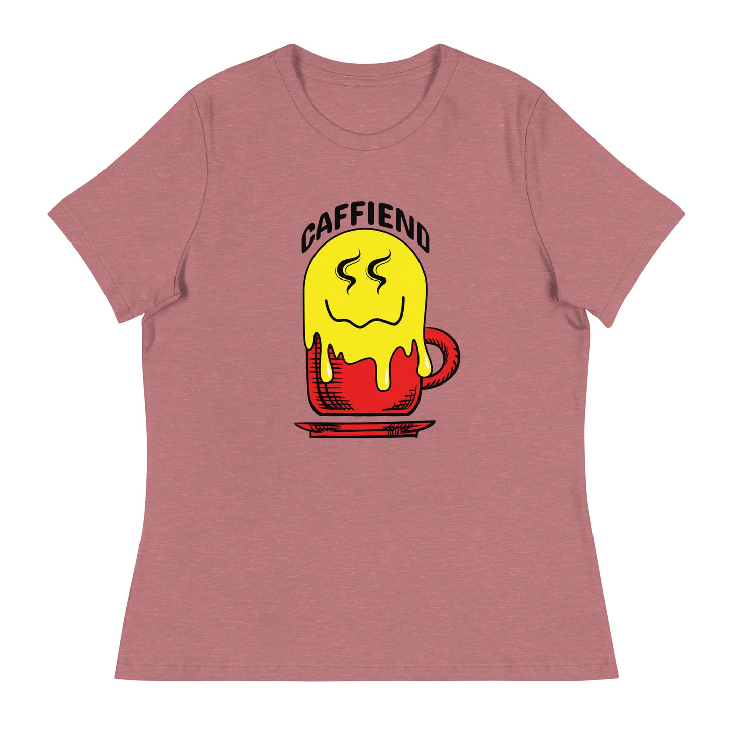 Melting Smile Emoji Caffeind Women's Relaxed T-Shirt