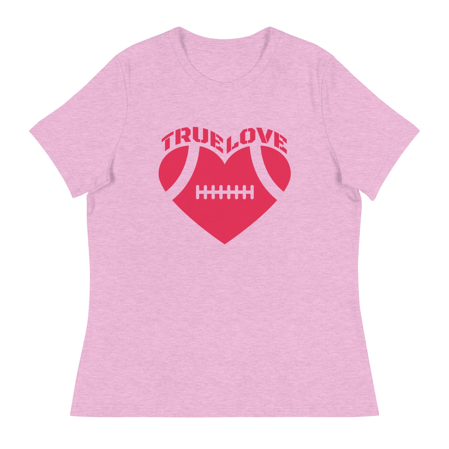 True Love Football Heart Women's Relaxed T-Shirt