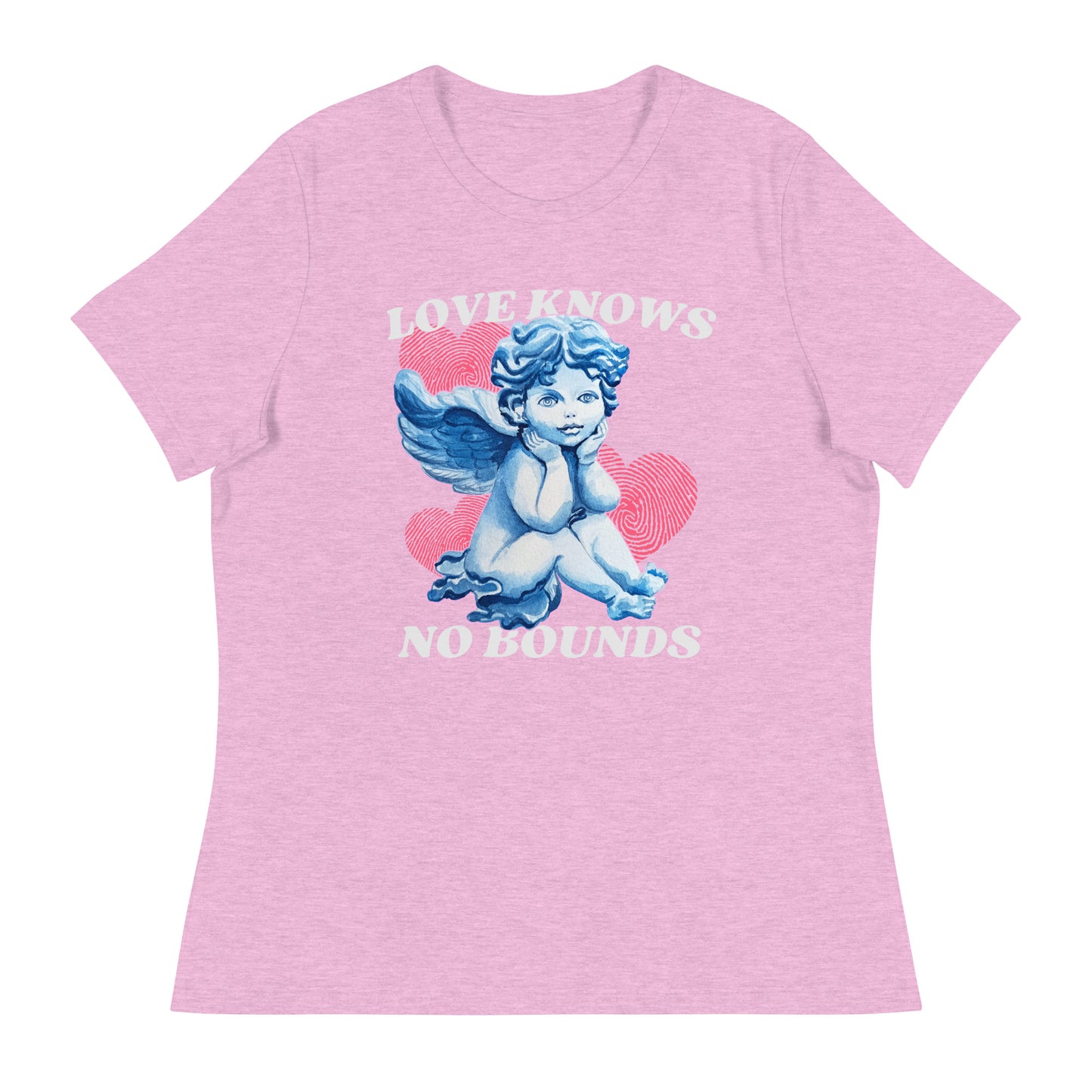 Love Knows No Bounds cherub angel Women's Relaxed T-Shirt