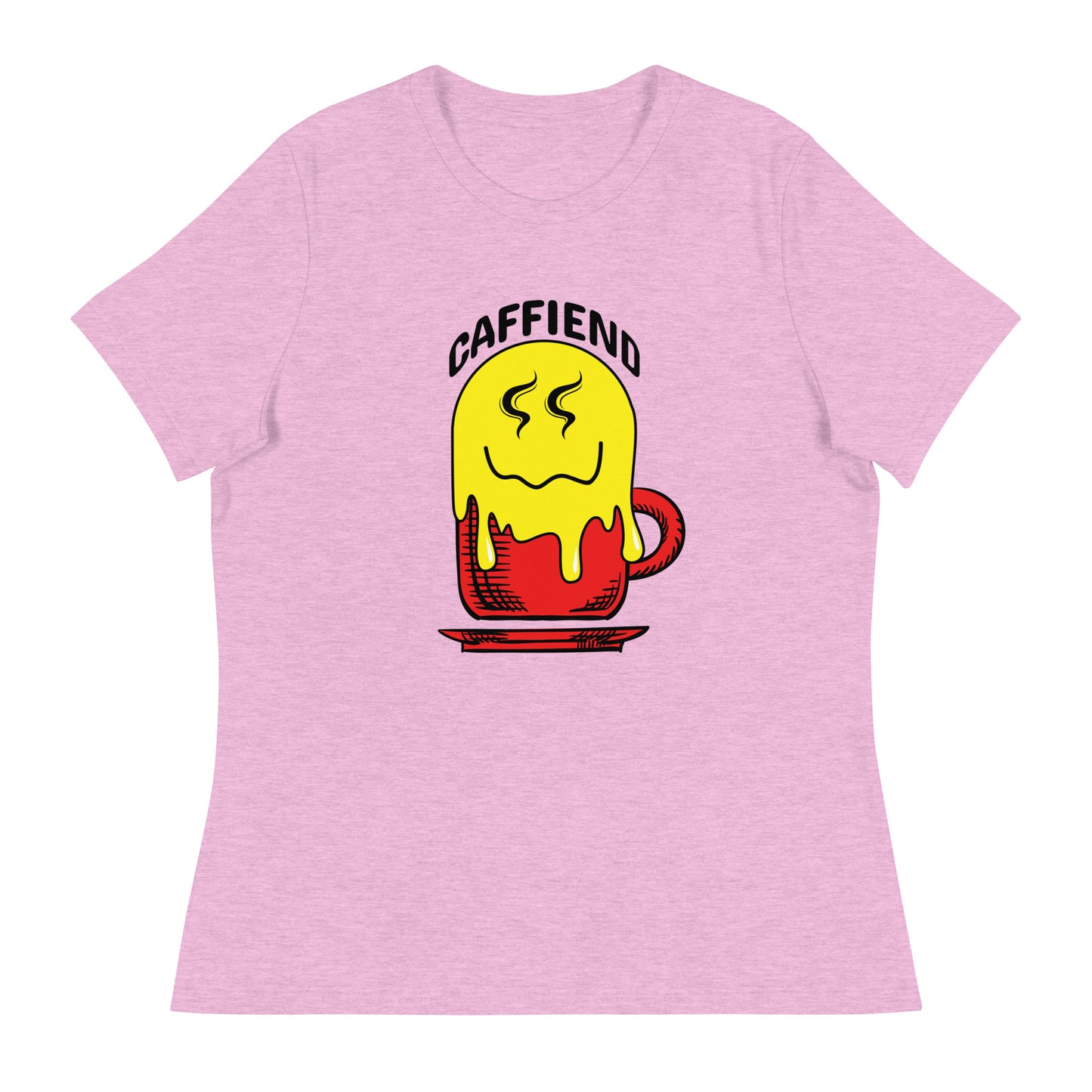 Melting Smile Emoji Caffeind Women's Relaxed T-Shirt