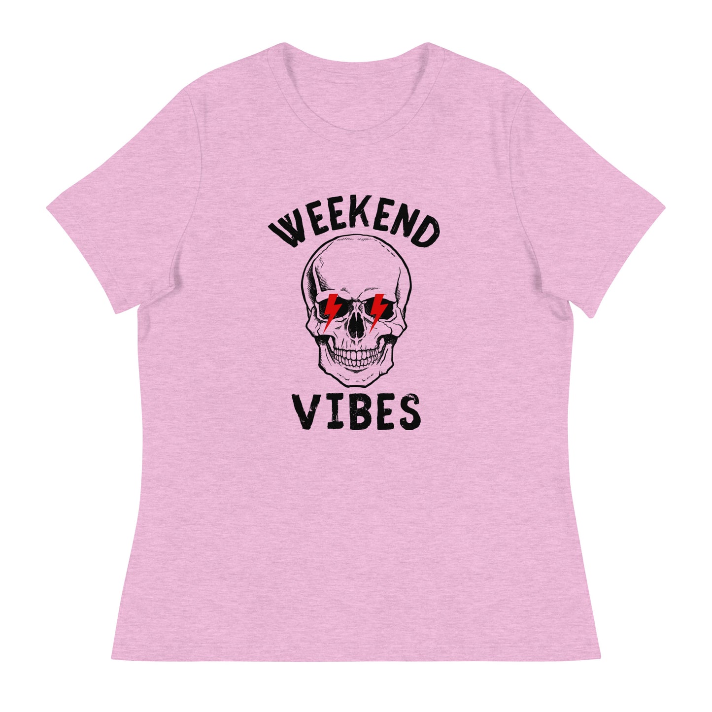 Weekend Vibes Lightning Skull Women's Relaxed T-Shirt