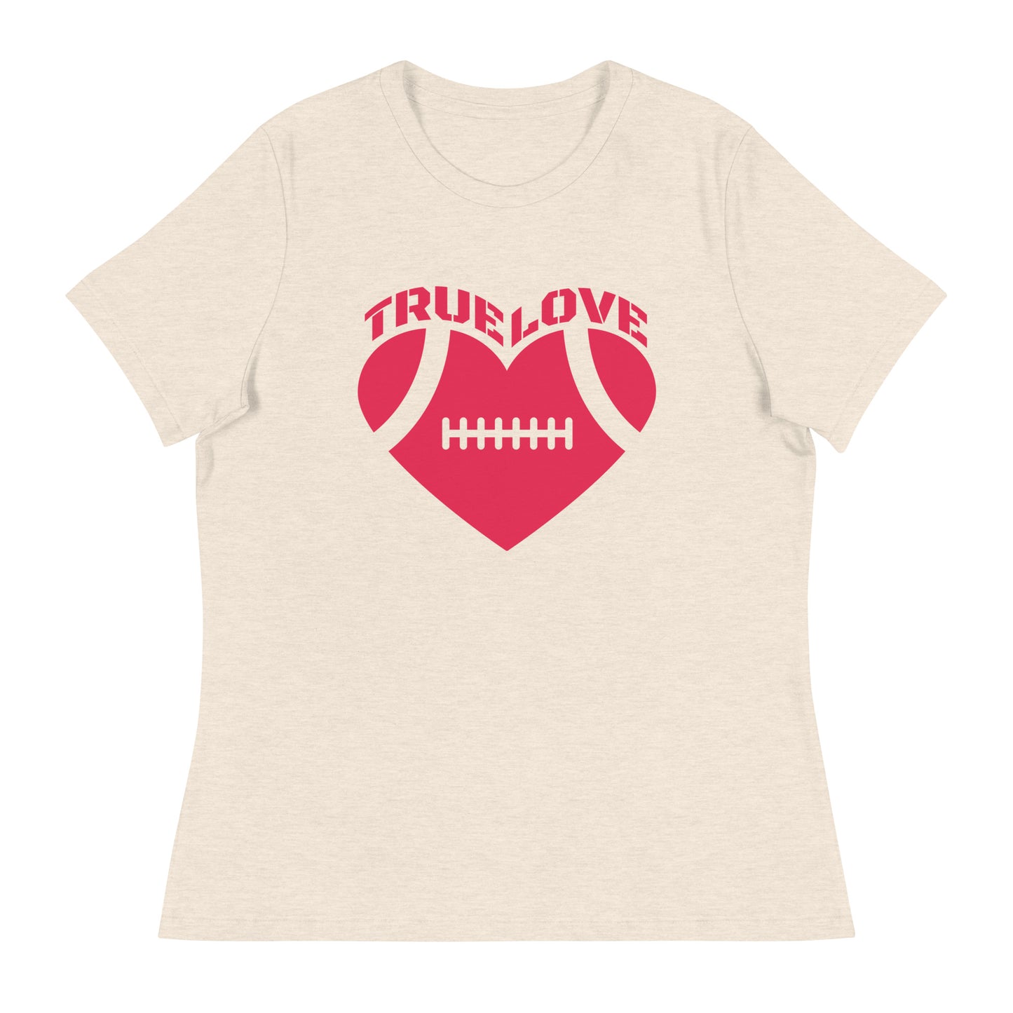 True Love Football Heart Women's Relaxed T-Shirt