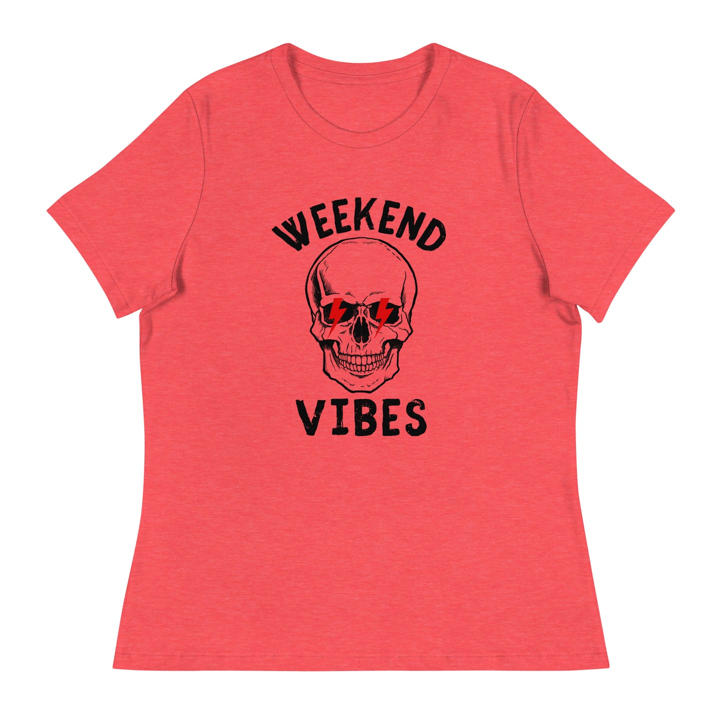 Weekend Vibes Lightning Skull Women's Relaxed T-Shirt