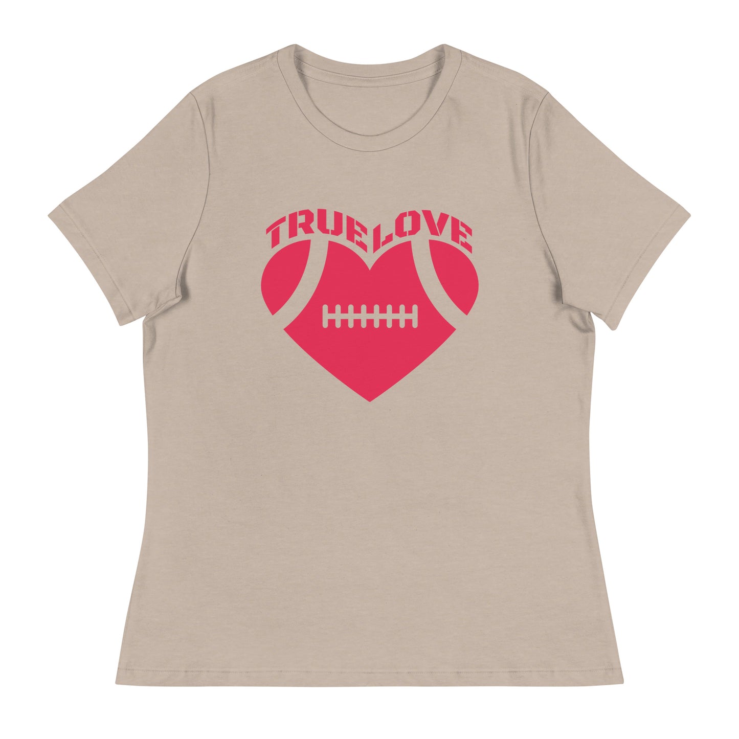 True Love Football Heart Women's Relaxed T-Shirt