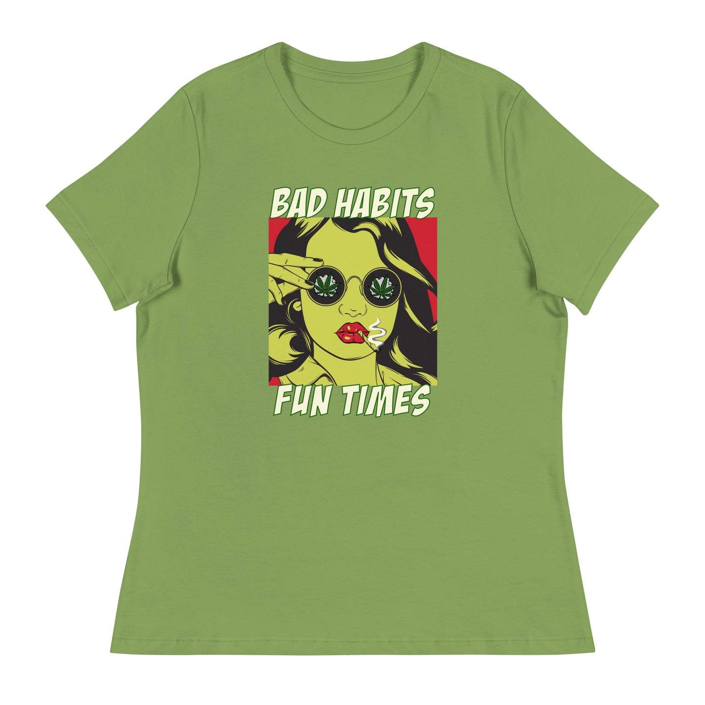 BAD HABITS. FUN TIMES. pop art Women's Relaxed T-Shirt