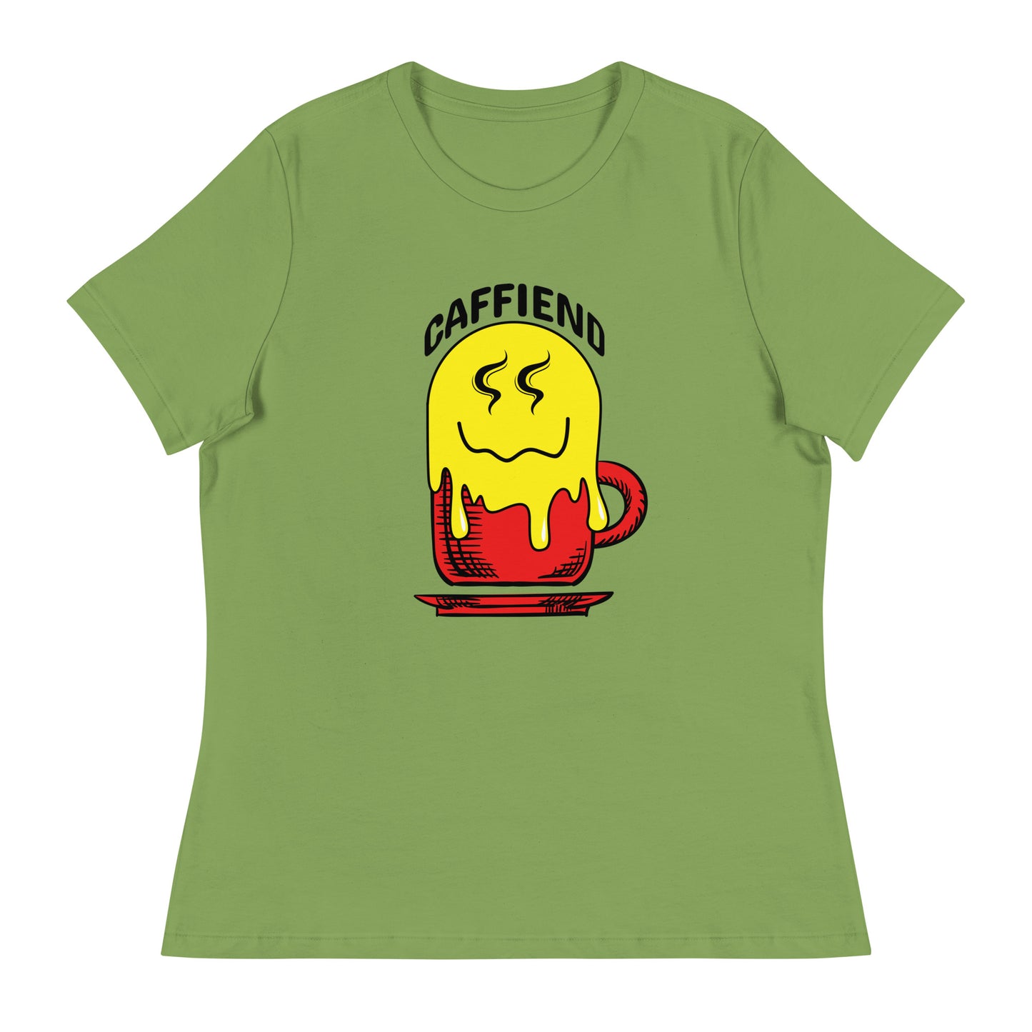 Melting Smile Emoji Caffeind Women's Relaxed T-Shirt