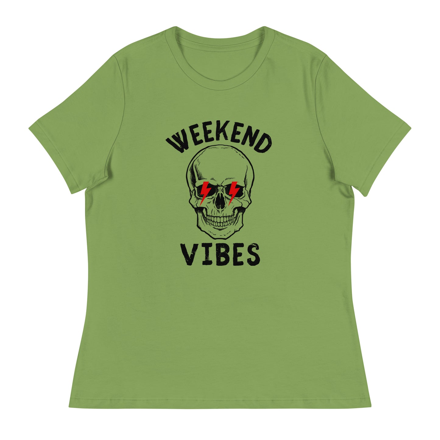 Weekend Vibes Lightning Skull Women's Relaxed T-Shirt