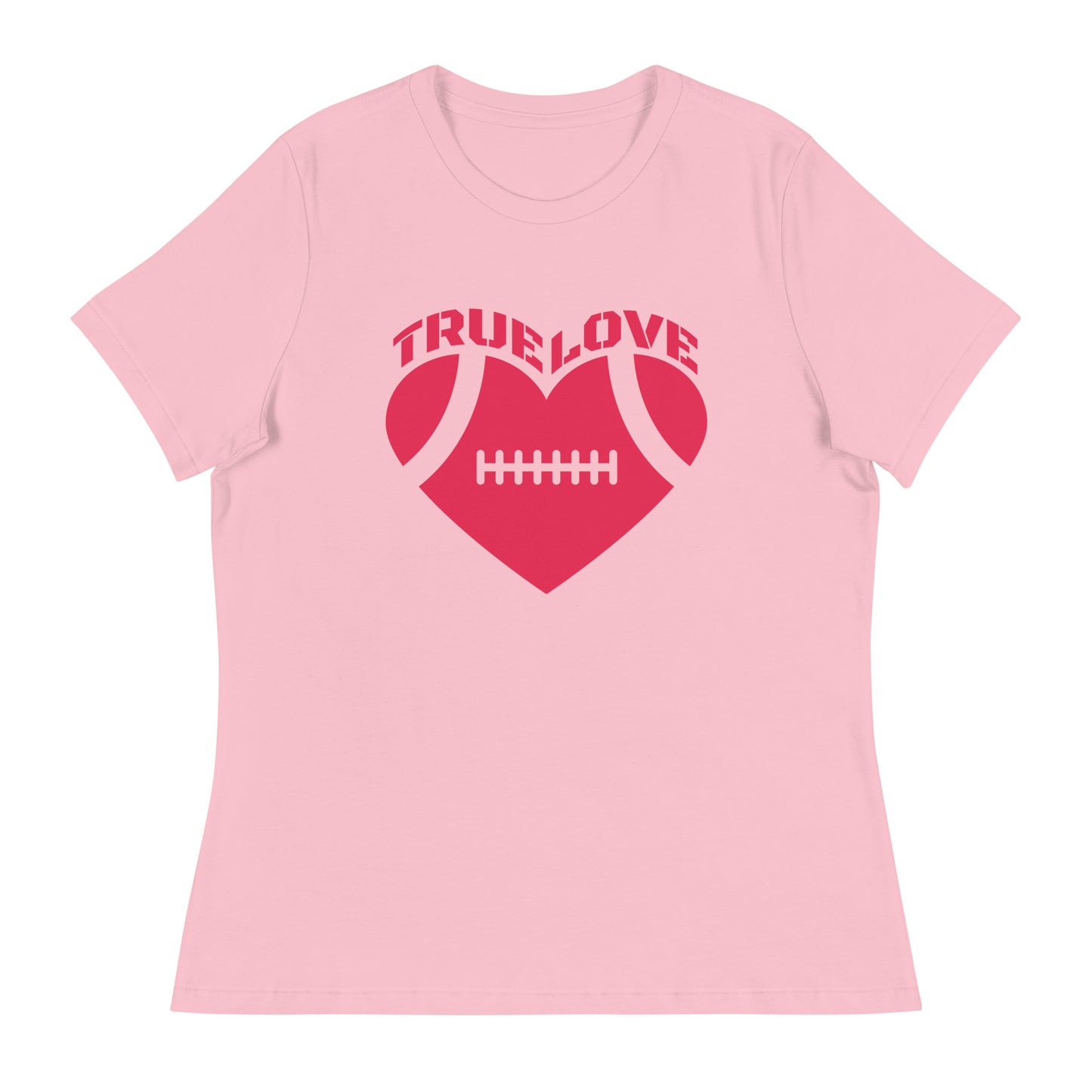 True Love Football Heart Women's Relaxed T-Shirt