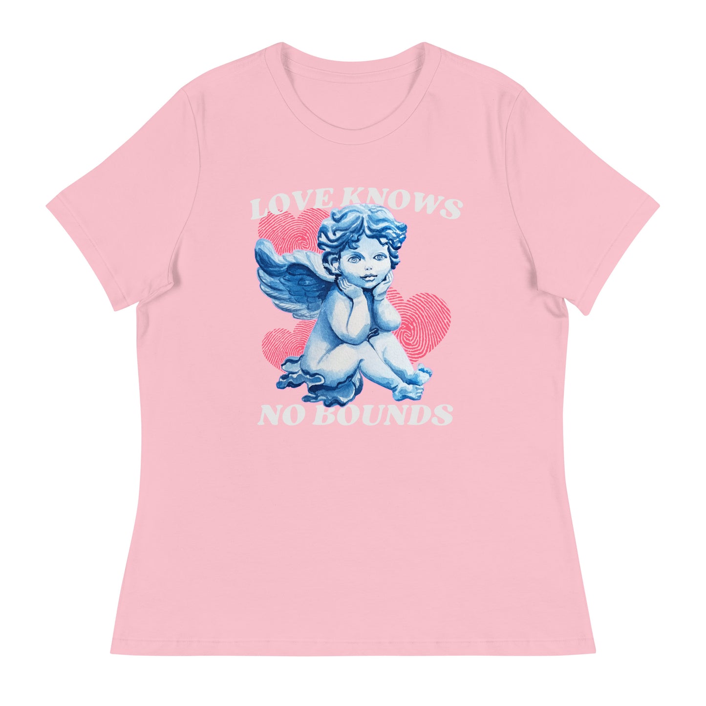 Love Knows No Bounds cherub angel Women's Relaxed T-Shirt