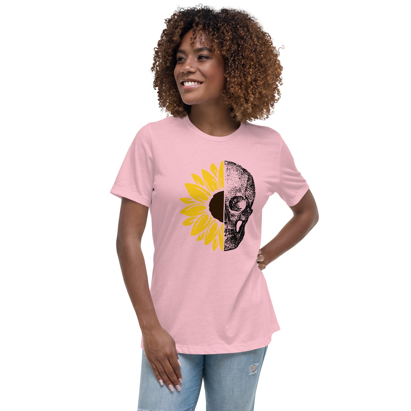 Good days Bad days Sunflower Skull Women's Relaxed T-Shirt