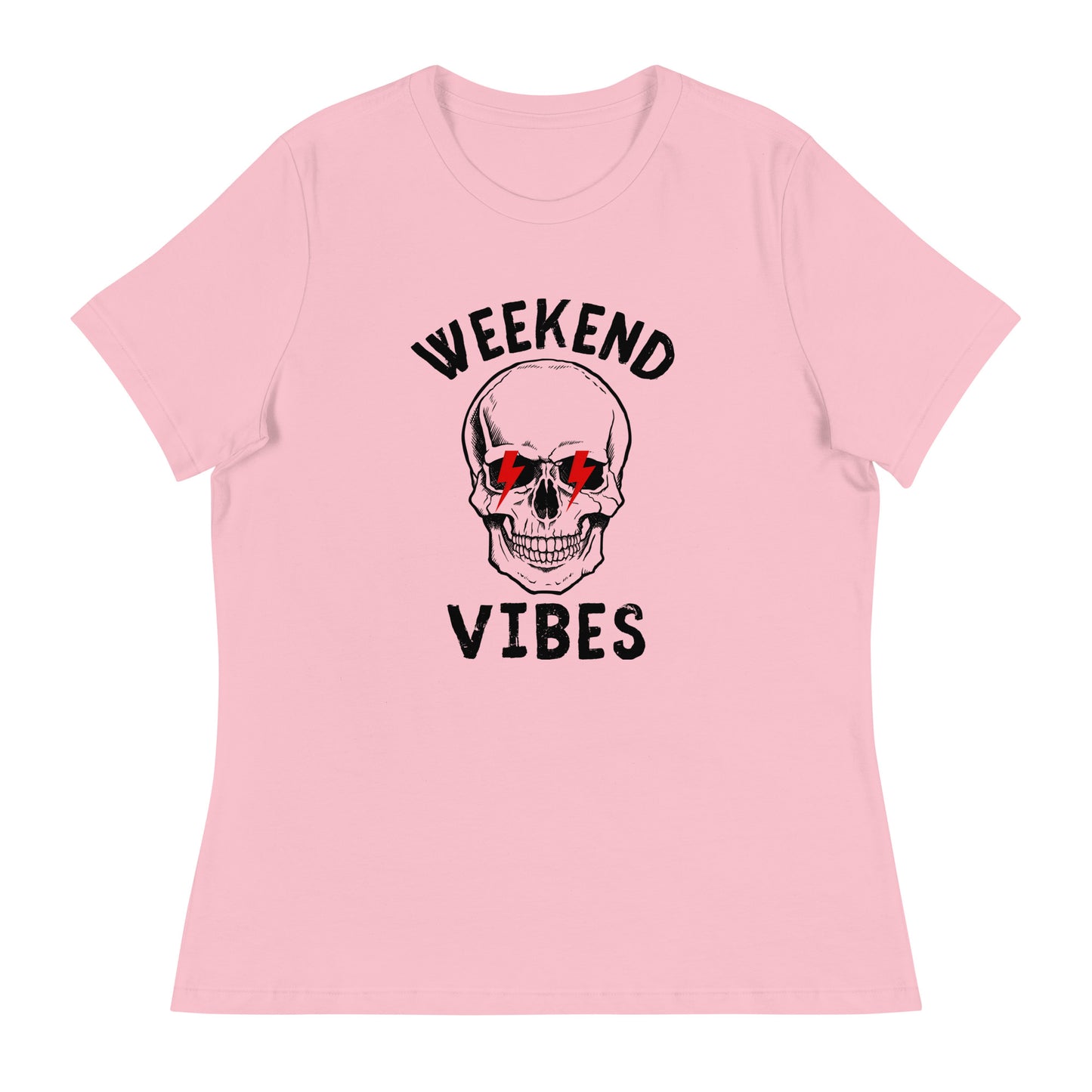 Weekend Vibes Lightning Skull Women's Relaxed T-Shirt