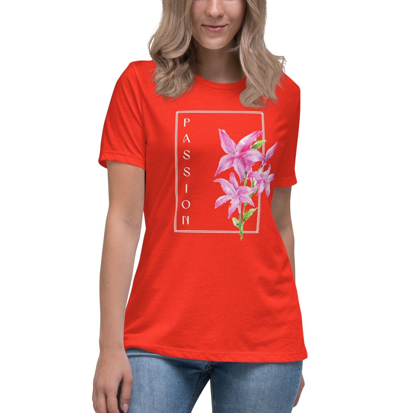 Passion watercolor lily Women's Relaxed T-Shirt