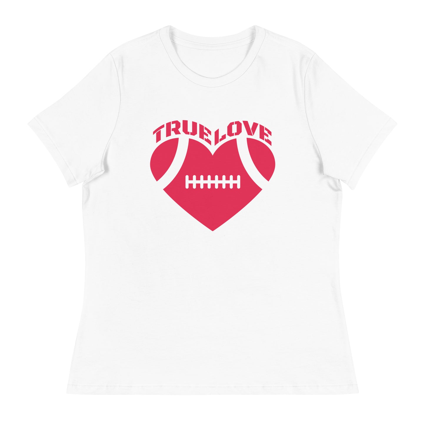 True Love Football Heart Women's Relaxed T-Shirt