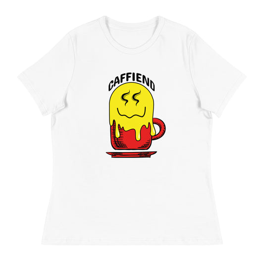 Melting Smile Emoji Caffeind Women's Relaxed T-Shirt