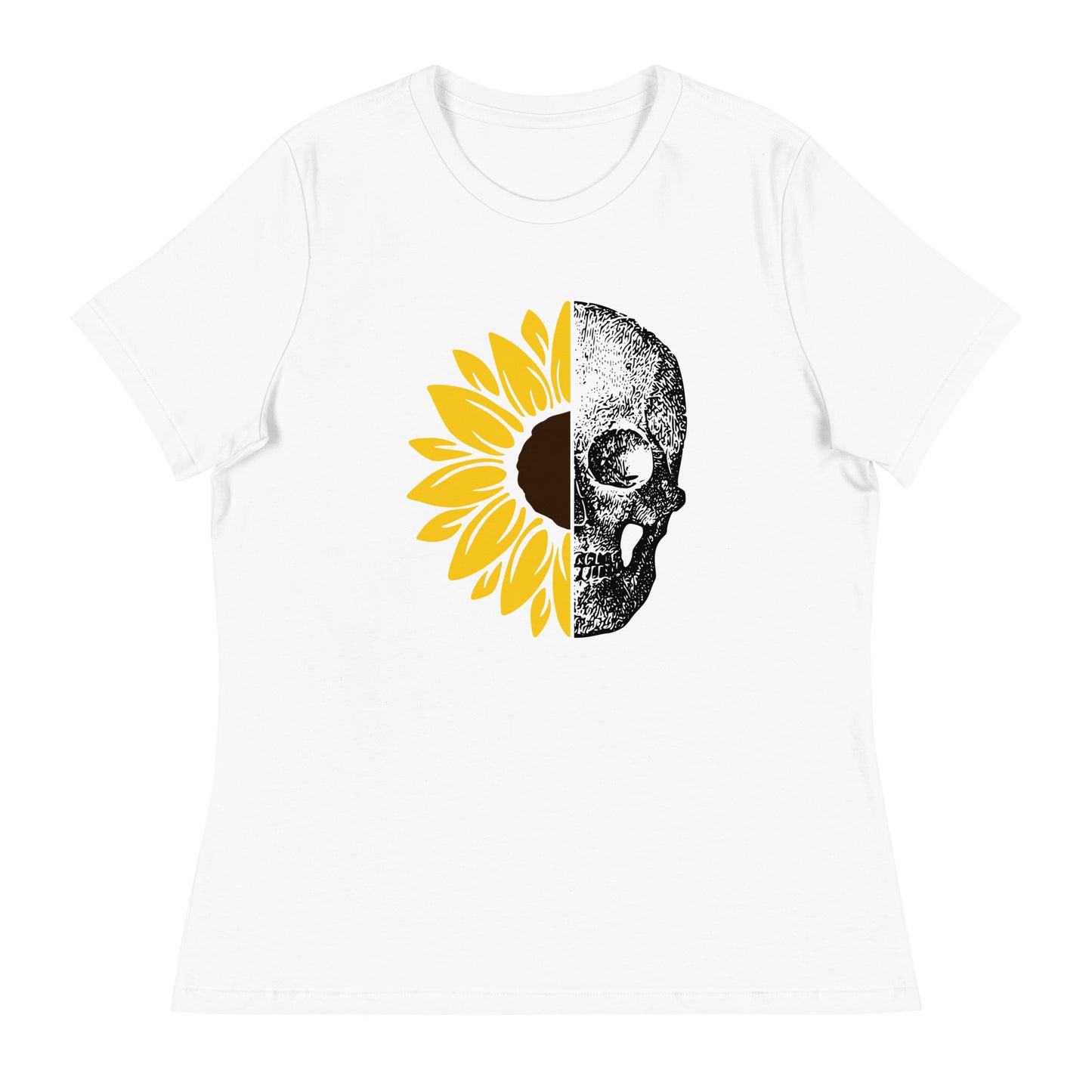 Good days Bad days Sunflower Skull Women's Relaxed T-Shirt