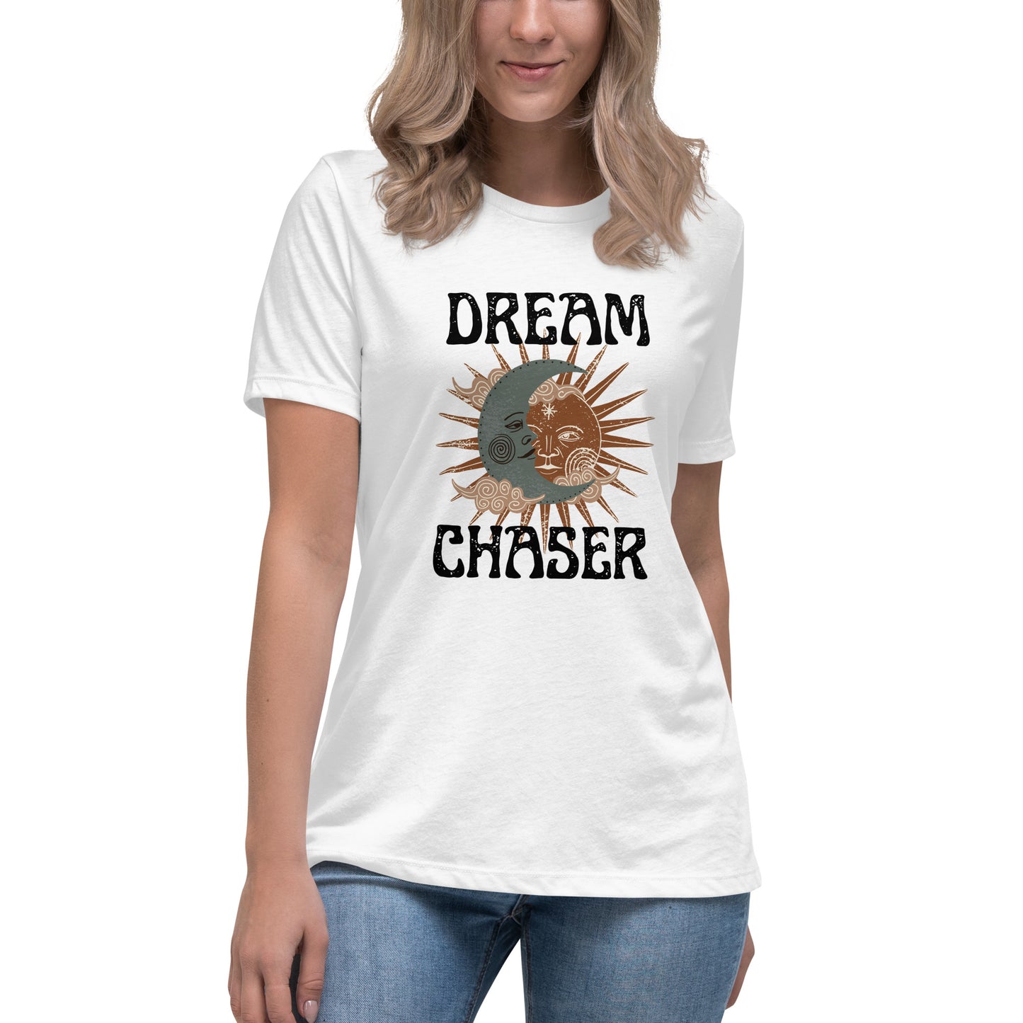 Dream Chaser sun moon Women's Relaxed T-Shirt