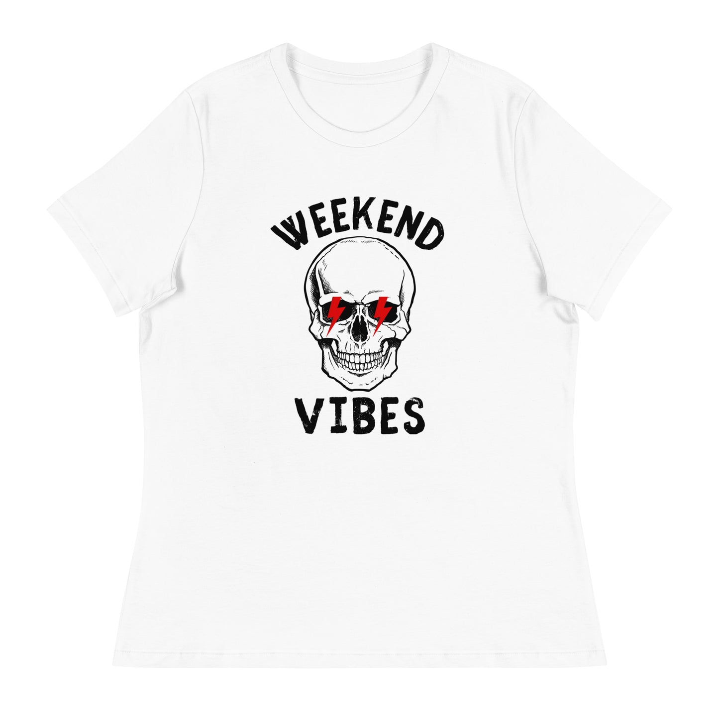 Weekend Vibes Lightning Skull Women's Relaxed T-Shirt